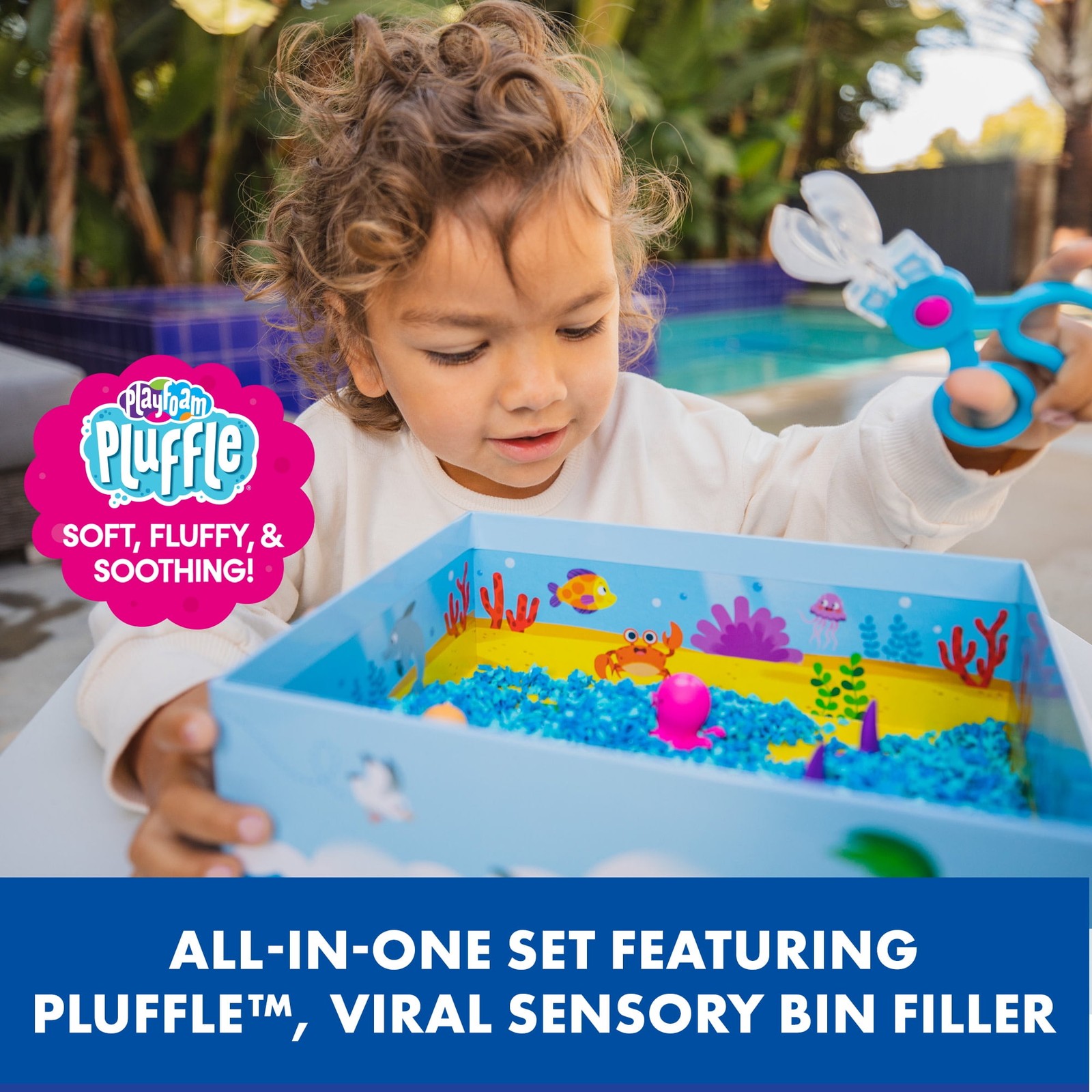 Educational Insights Pluffle® Ocean Sensory Set, Foam Slime Sensory Bin Filler