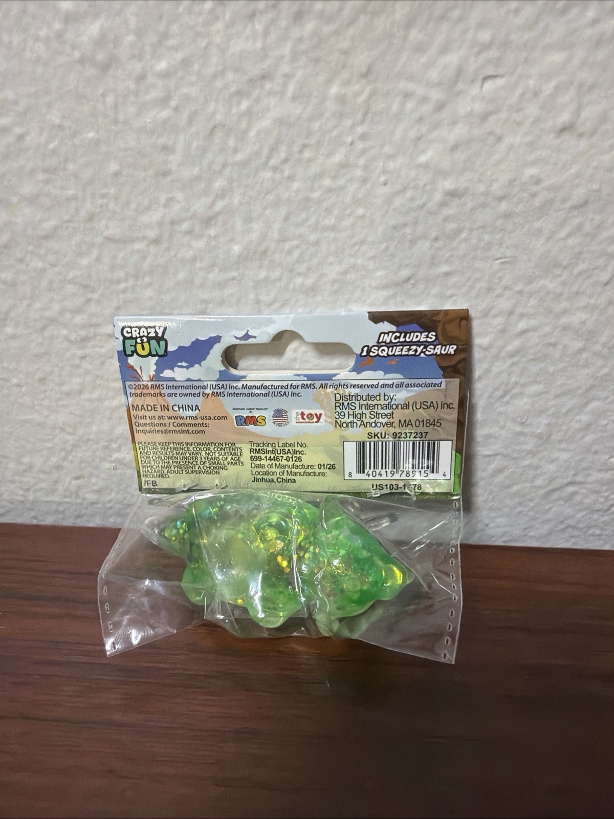 NEW! CRAZY FUN x RMS | SQUEEZY-SAURS | Green Glitter Color! | 100% AUTHENTIC!
