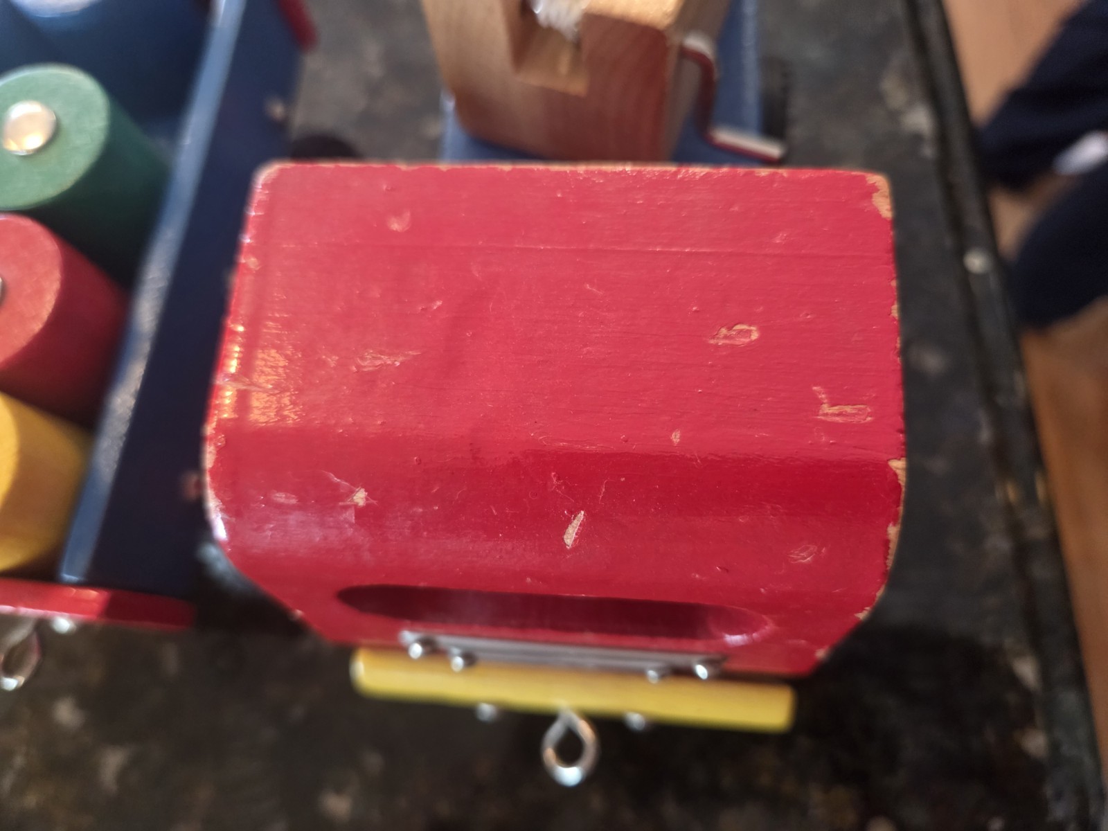 1970s HEROS Wooden Toy Crane Truck with Magnetic Blocks Made In West Germany