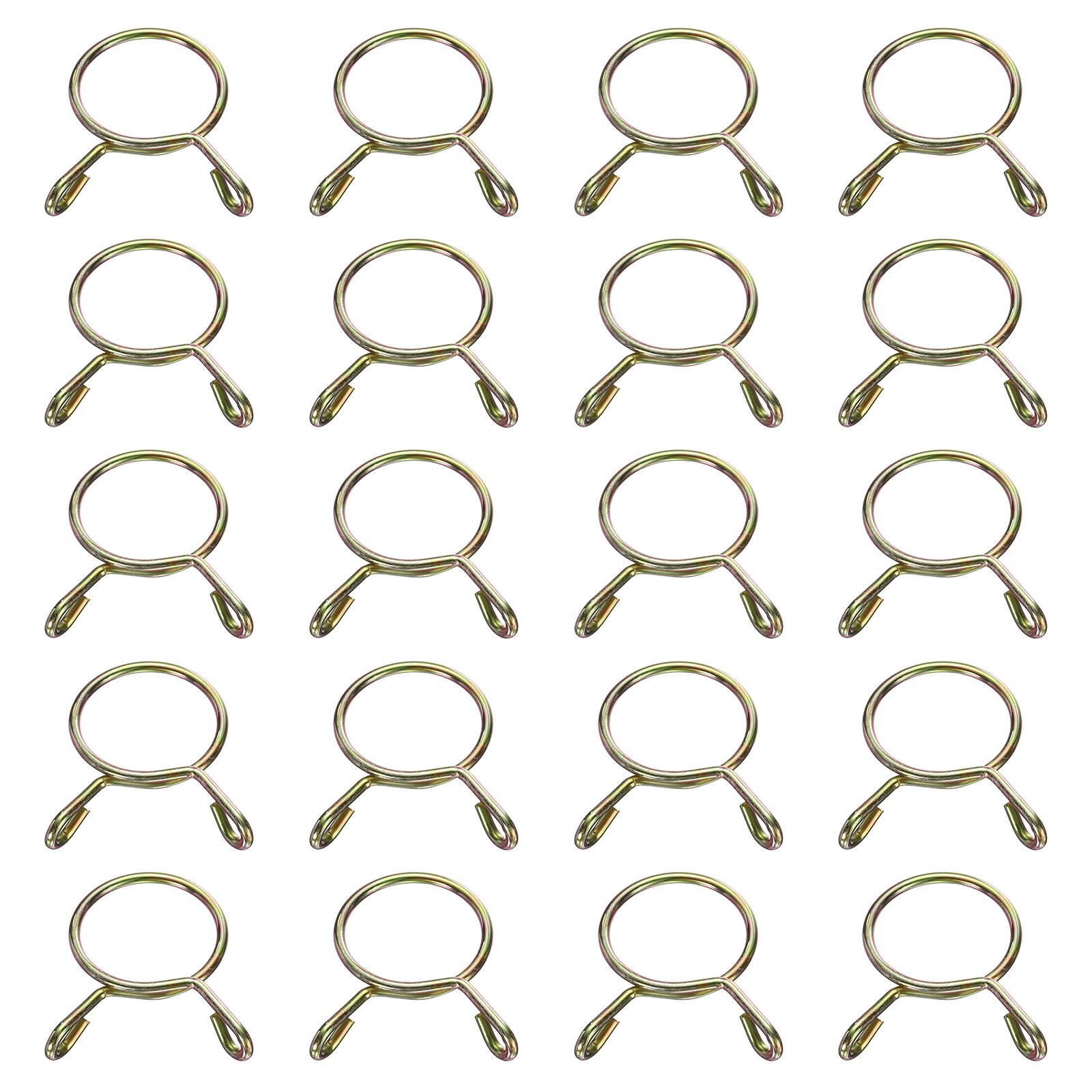 20Pcs 23mm ID 26.8mm OD Fuel Line Hose Clips 65Mn Spring Clips Clamps Gold