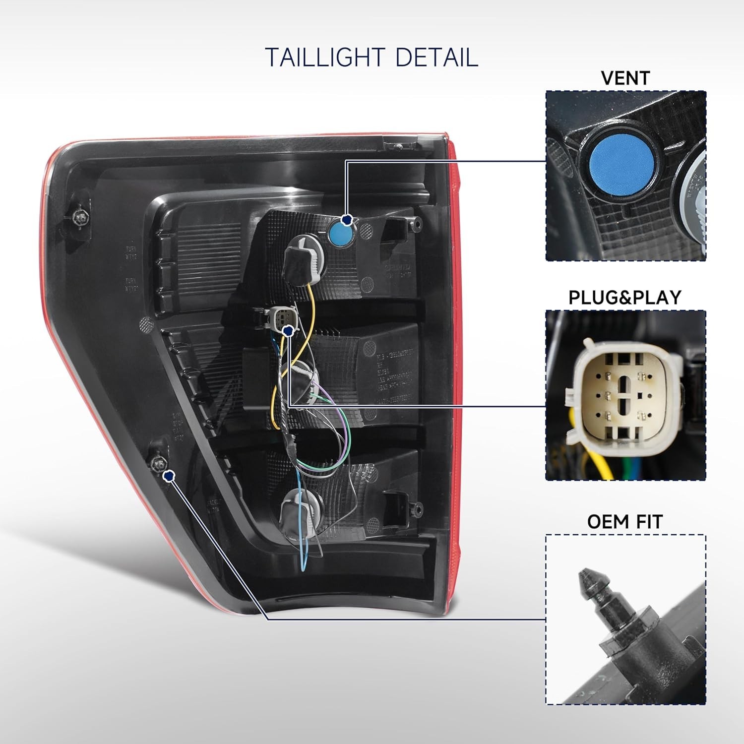 Tail Light Assembly Compatible with Ford F150 XL XLT 2021 2022 2023, F150 Haloge