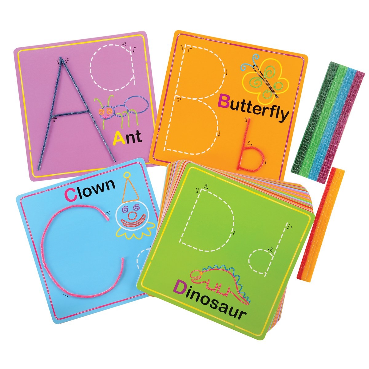 Wikki Stix Alphabet With Upper & Lowercase and Numbers & Counting Cards – 53