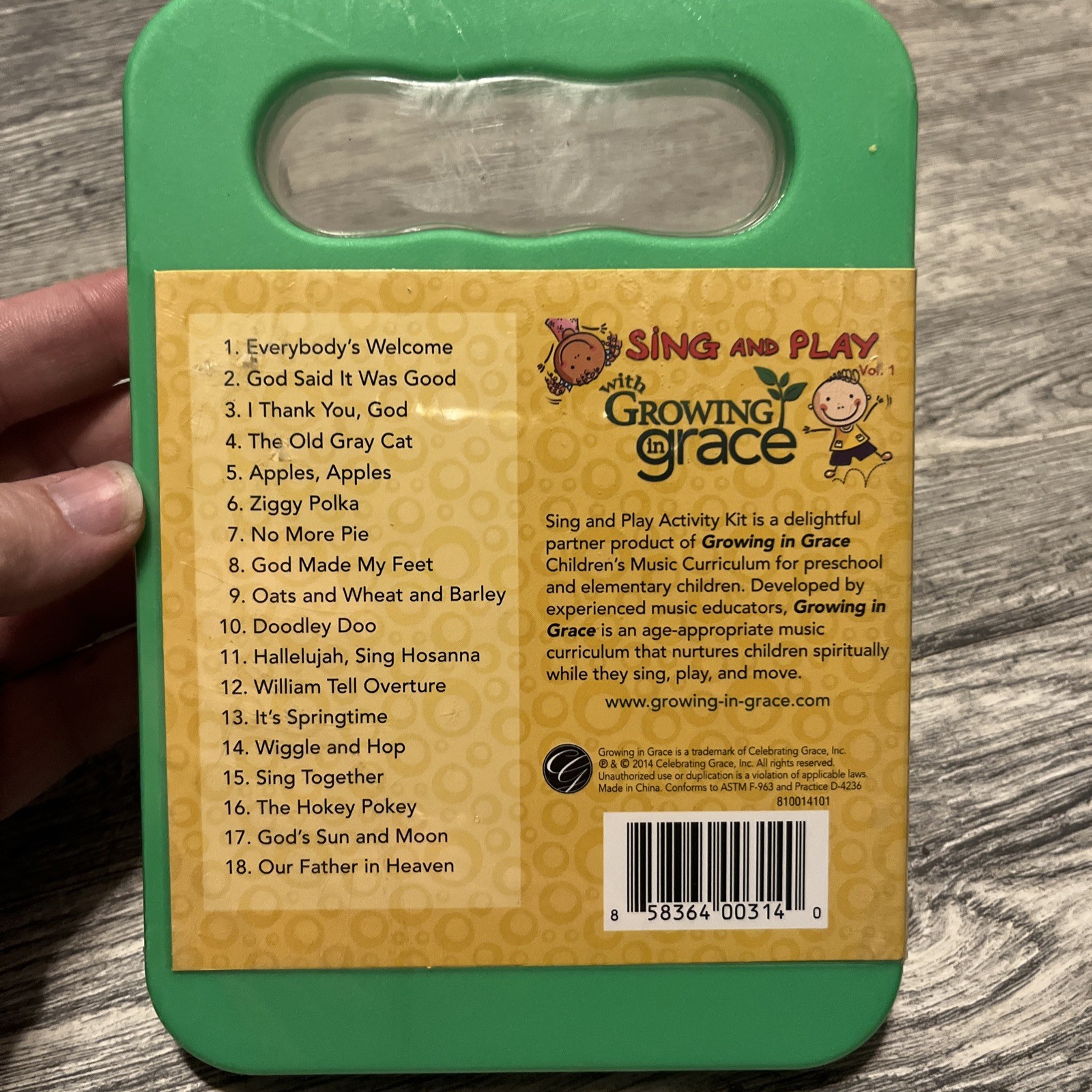 Sing And Play Growing In Grace Preschool Kit CD Book Crayons Stickers Vol 1