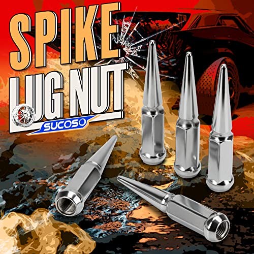 32PCS 14X1.5 Spike lug nut 4.4″ Tall-Chevy Silverado 8Lug, M14x1.5 Electroplated