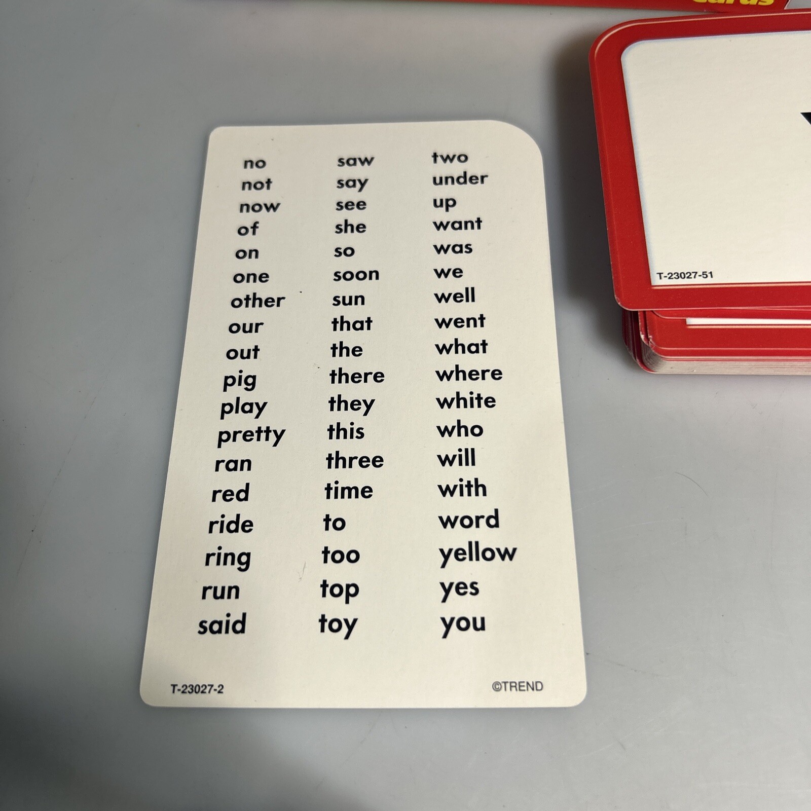 Trend Enterprises Inc. Pocket Flash Cards Sight Words Level A 108 Words