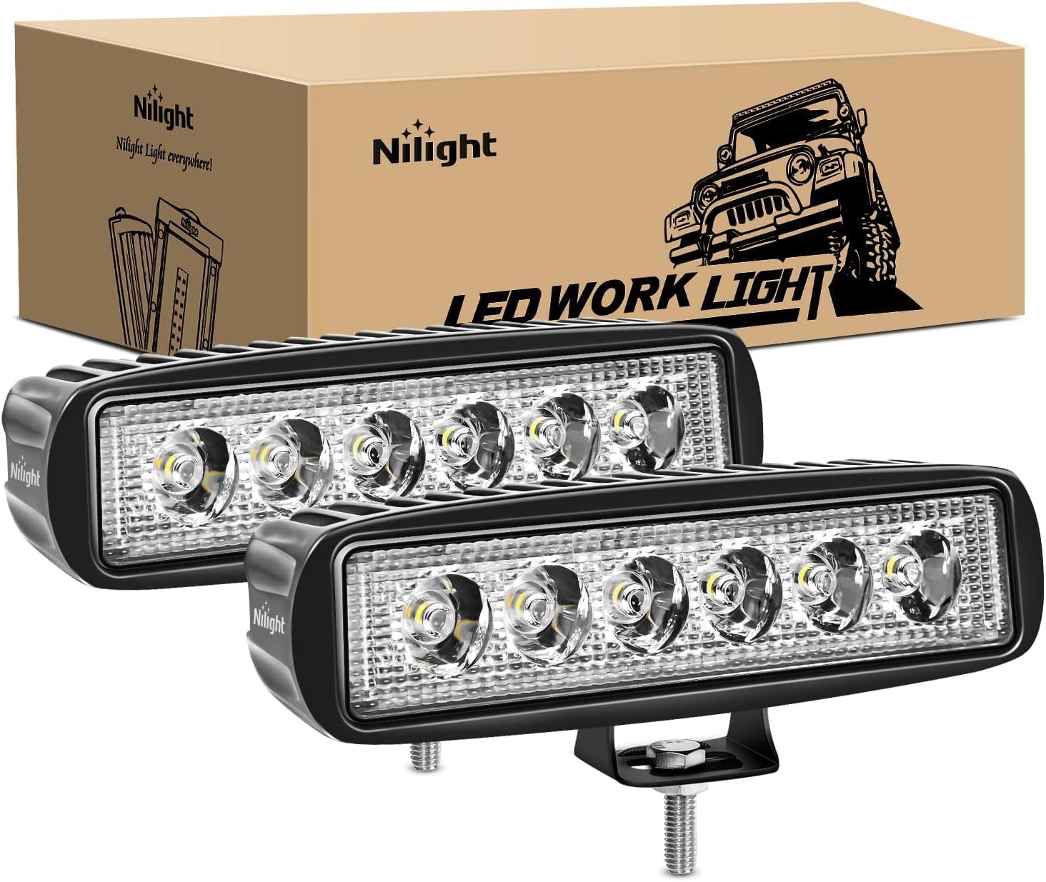 18w Nilight Led Light Bar Pods Off Road Driving Fog Light Led Pods Spot Lights