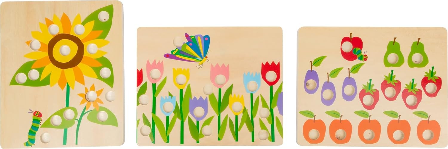 Small Foot Colour Play Very Hungry Caterpillar Wooden Educational Toy for Sortin