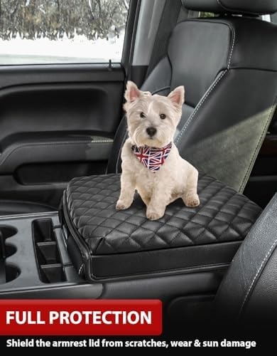 Center Console Armrest Cover for 2014-2018 GMC Sierra & Chevrolet Chevy Silve…