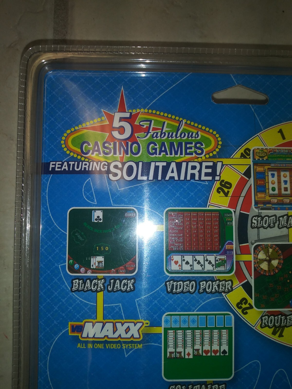 VS Maxx Plug and Play 5 Casino Games All in 1 TV Video Game – Poker Roulette