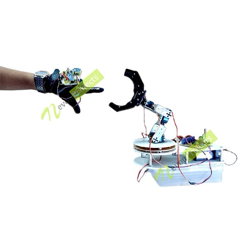 DIY 5DOF Wireless Hand Motion Controlled Robotic Gripper Arm