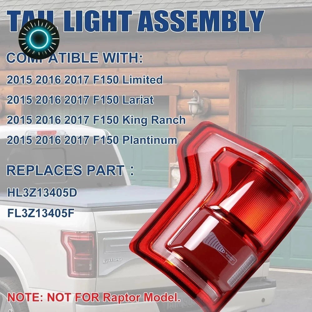 15-17 Ford F150 HL3Z13405D Conjunto de luz trasera izquierda del lado conductor