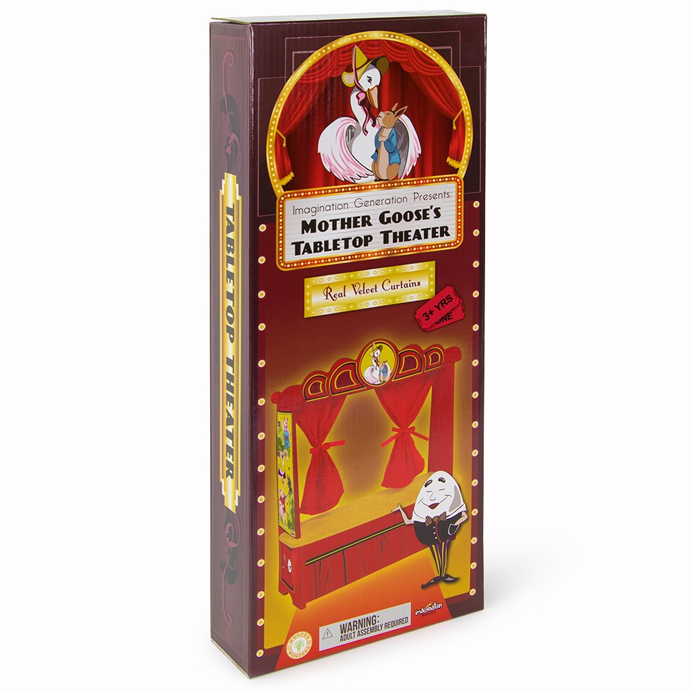 Deluxe Mother Goose’s 18x 16 inch Tabletop Puppet Theater – Easy Assembly!