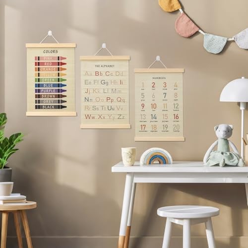 Toddler Learning Posters 12×16 Inch (3-Pack) | Wall Decor for Playroom &