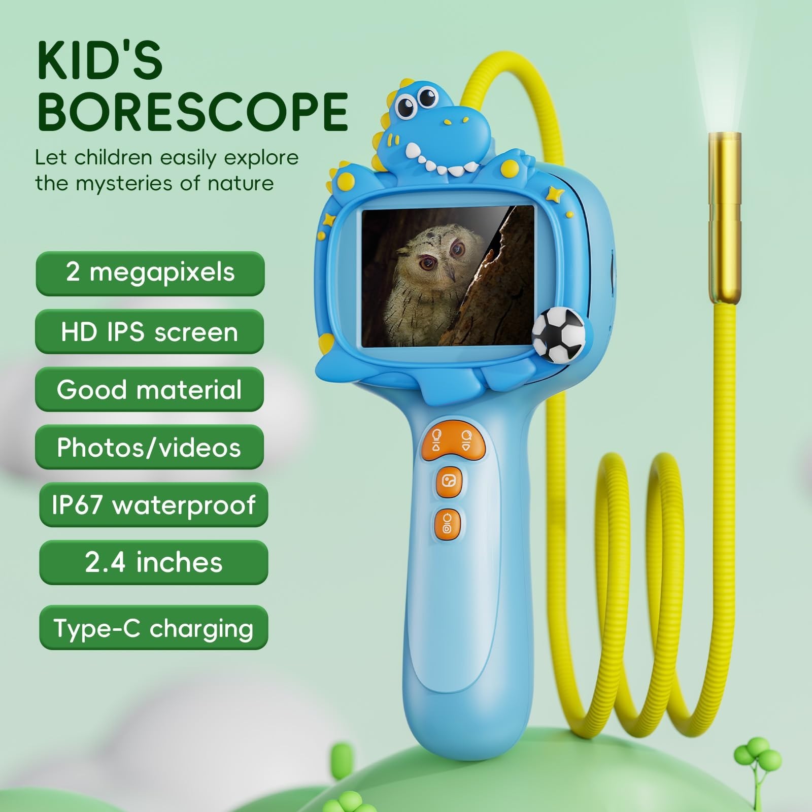 Kids Borescope Camera Toy with Light -Educational Snake Scope Ages 4-10