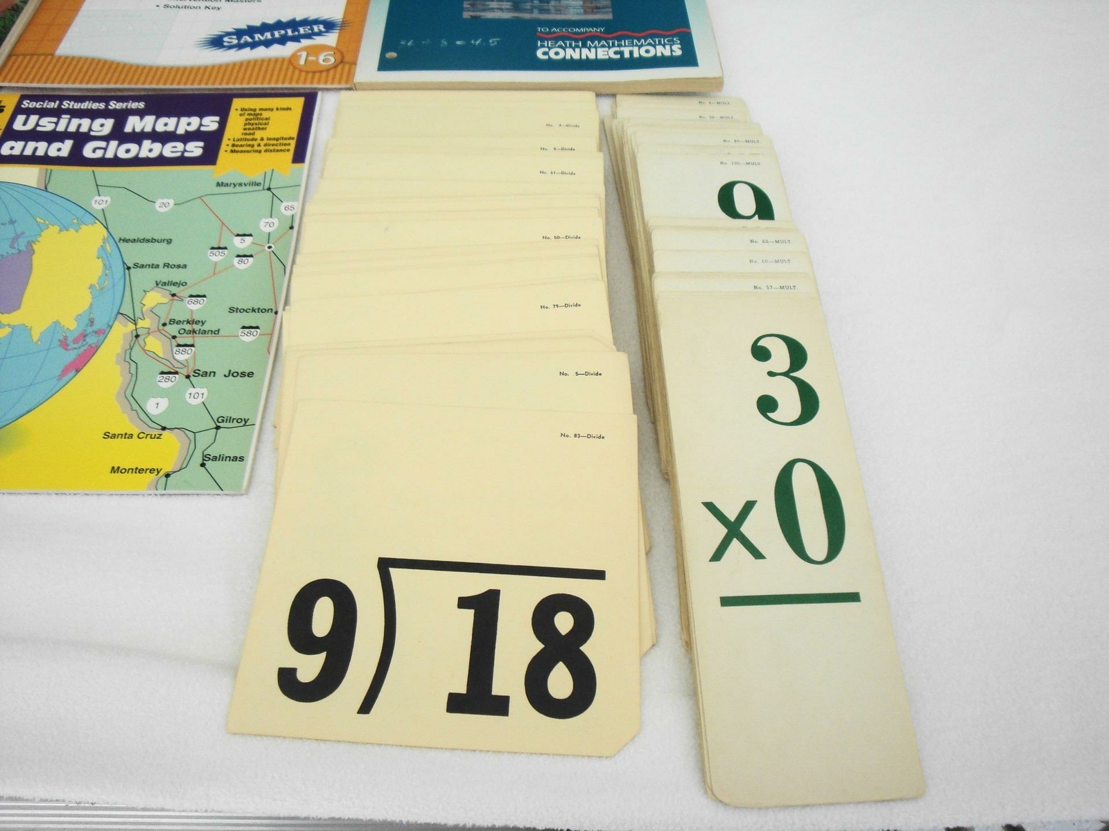 Lot 11 Home School Workbooks Elementary Math Reading Flash Cards Grades 3 4 5 6