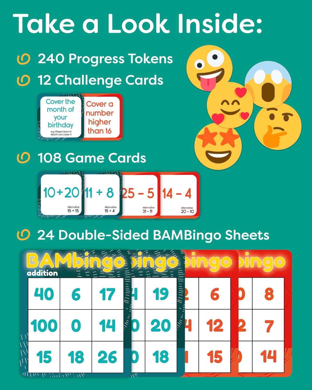 Addition and Subtraction Facts Bingo Game – 1st 2nd & 3rd Grade Educational M…