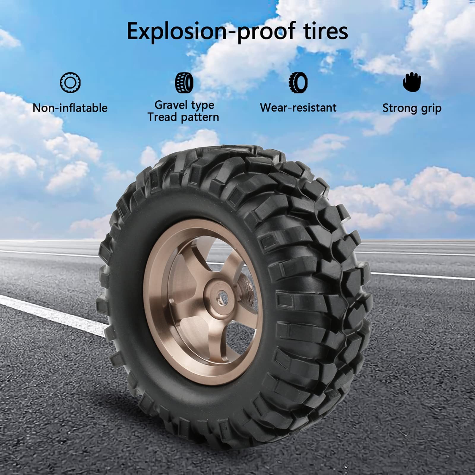 1.9 Tires and Wheels 12mm Hex for Traxxas Stampede – 1/10 RC Crawler Tires 96…