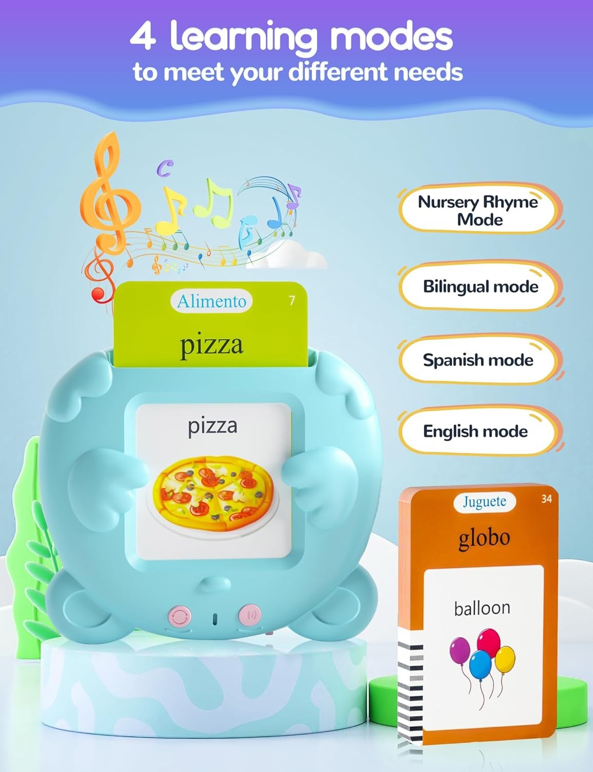 Spanish & English Talking Flash Cards for Toddlers, 510 Sight Words…