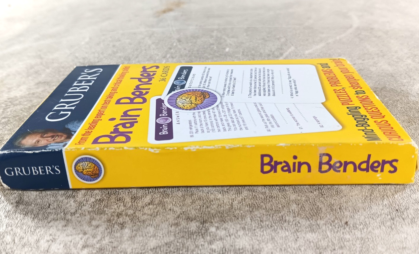 Gruber’s Brain Benders 36 Cards 2011 Dr Gary Gruber Puzzles Problems Questions