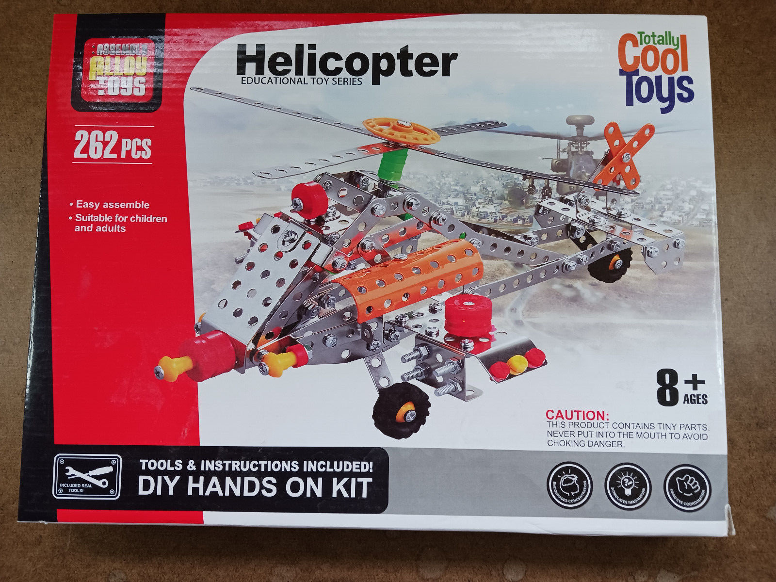 Assembly Alloy Toys Model HELICOPTER Kit 117 Pieces Totally Cool Toys NIB