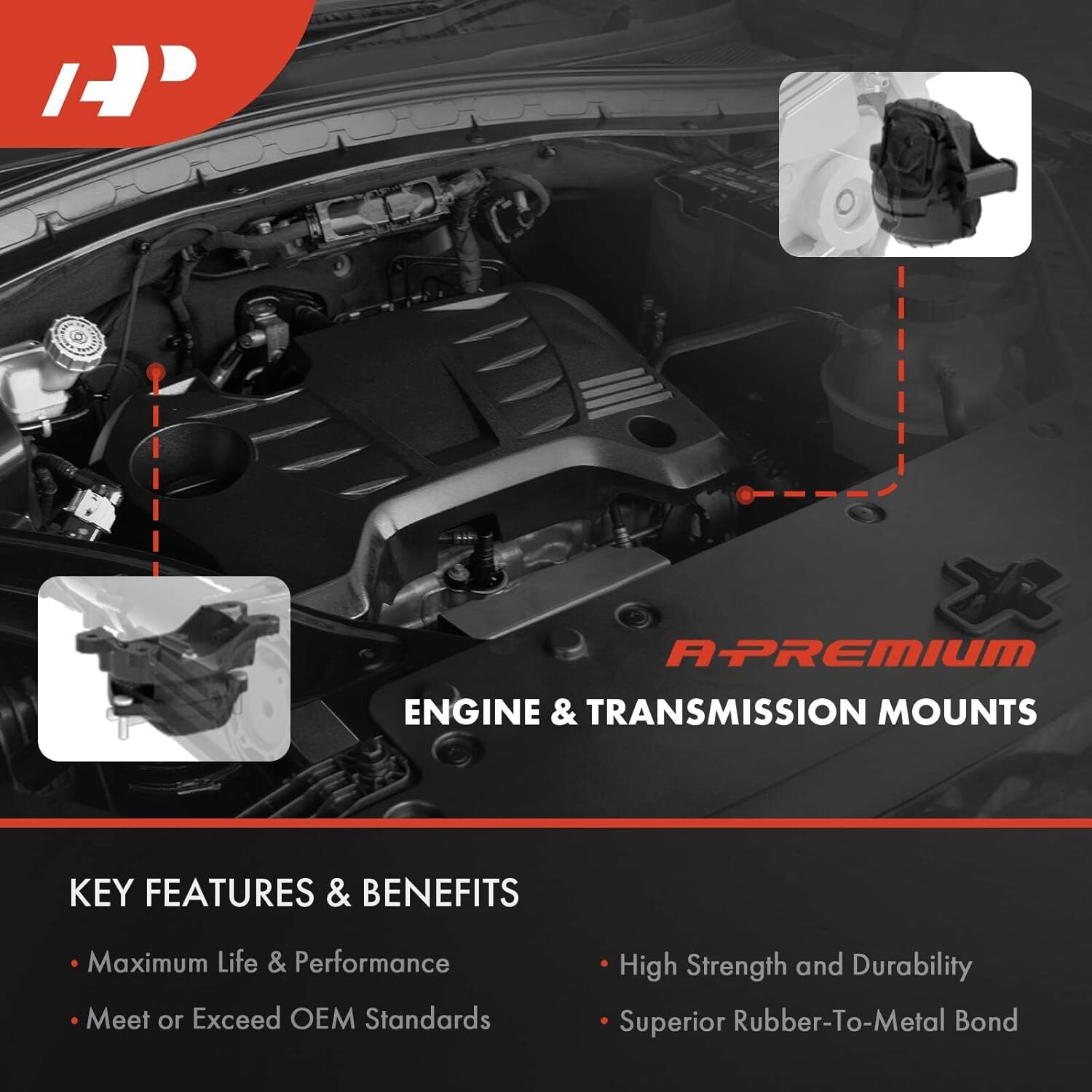 5PCS Set, 4WD APM 5PCS Engine Motor Mount and Transmission Mount Kit