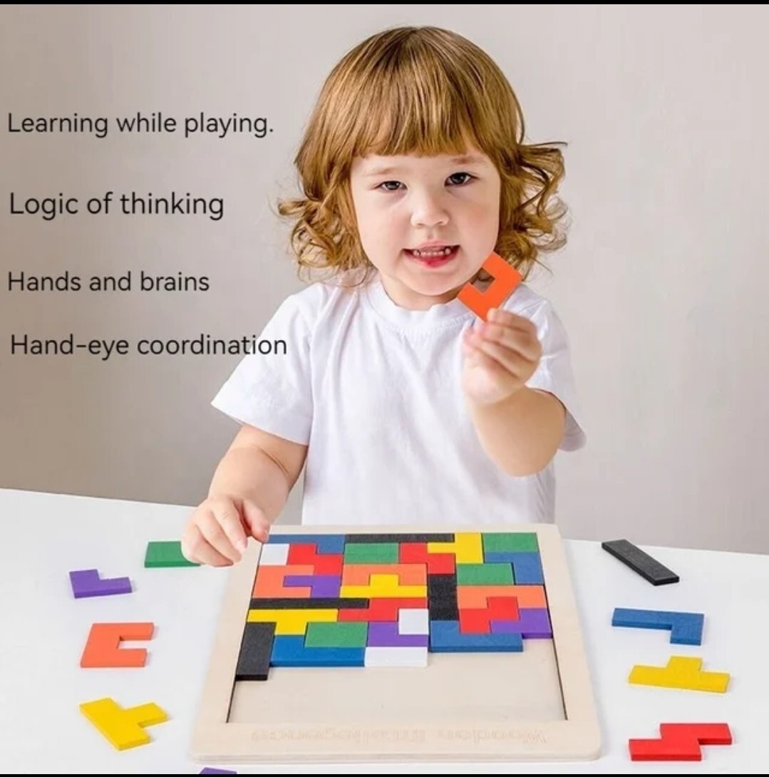 Easter toy puzzle jigsaw Family Game 3D ages 3-7 Montessori Tetris Educational