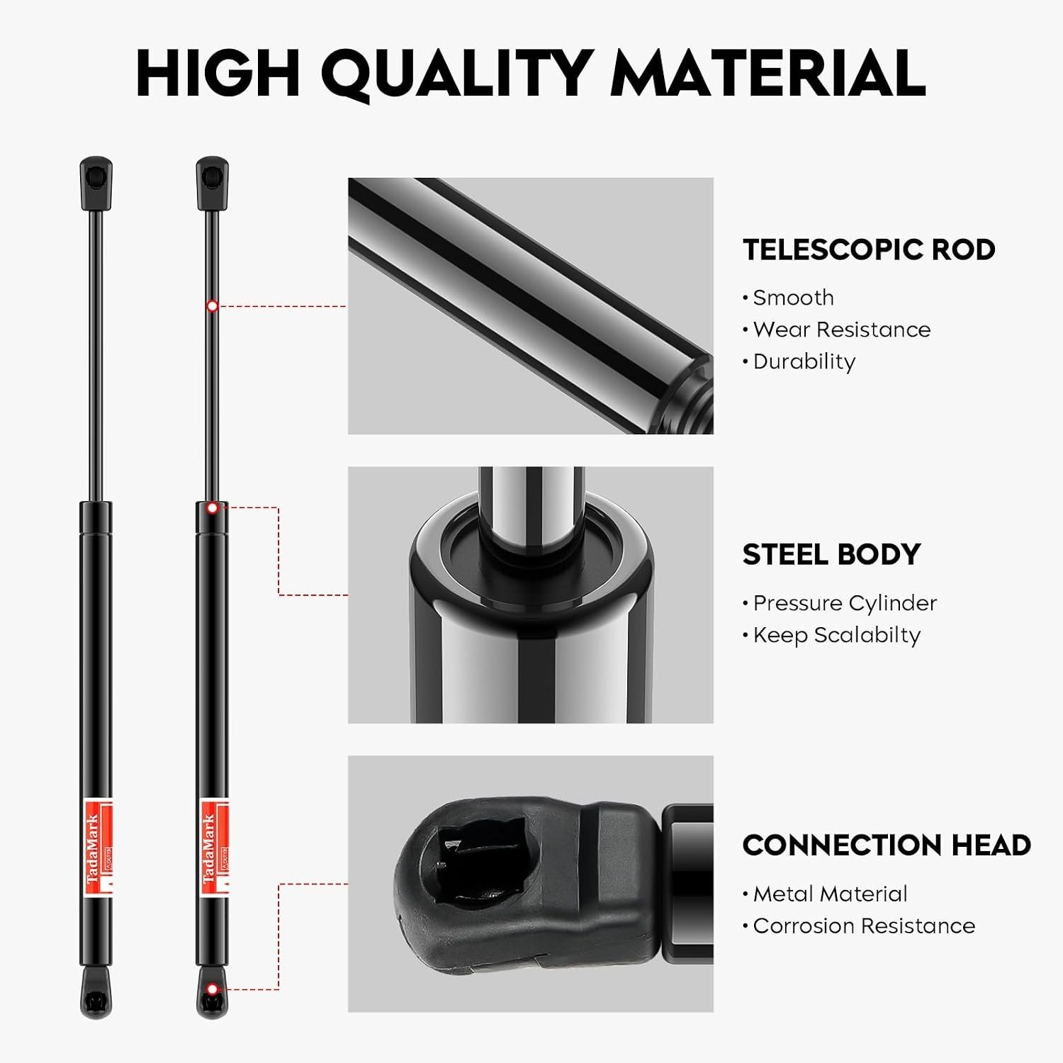 Rear Window Glass Struts Shocks Lift Supports Gas Springs Fit for Ford Black