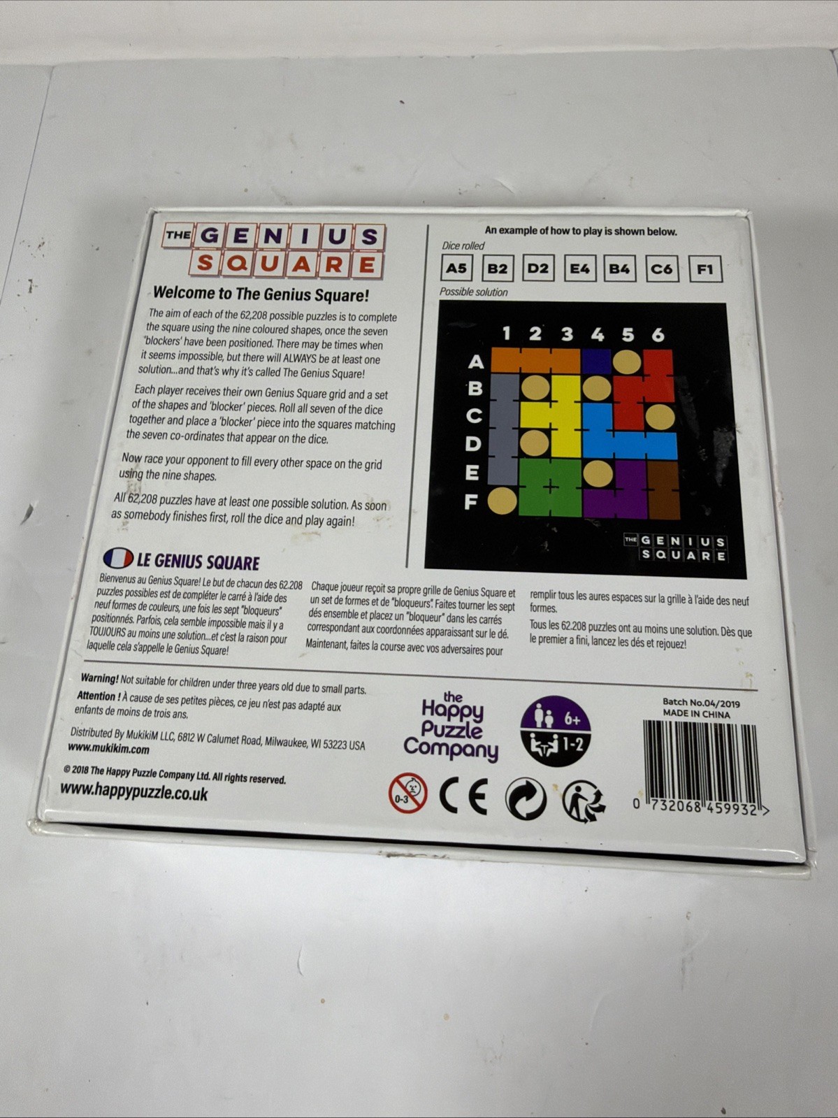 The Genius Square 100% COMPLETE The Happy Puzzle Company 2018 STEM Brain Teaser