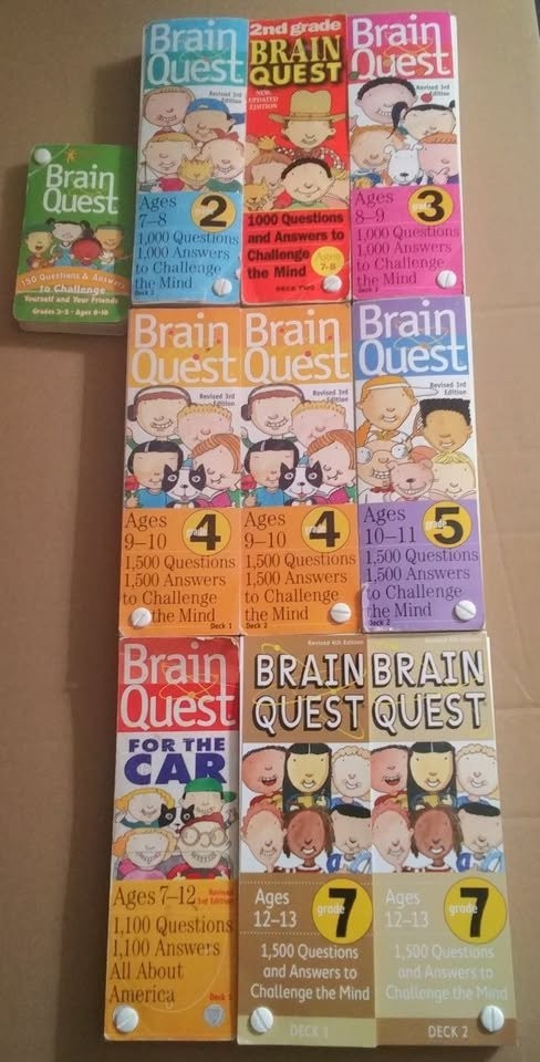 BRAIN QUEST EDUCATIONAL SLIDE DECK LOT – LEARNING FUN FOR GRADES 2-7