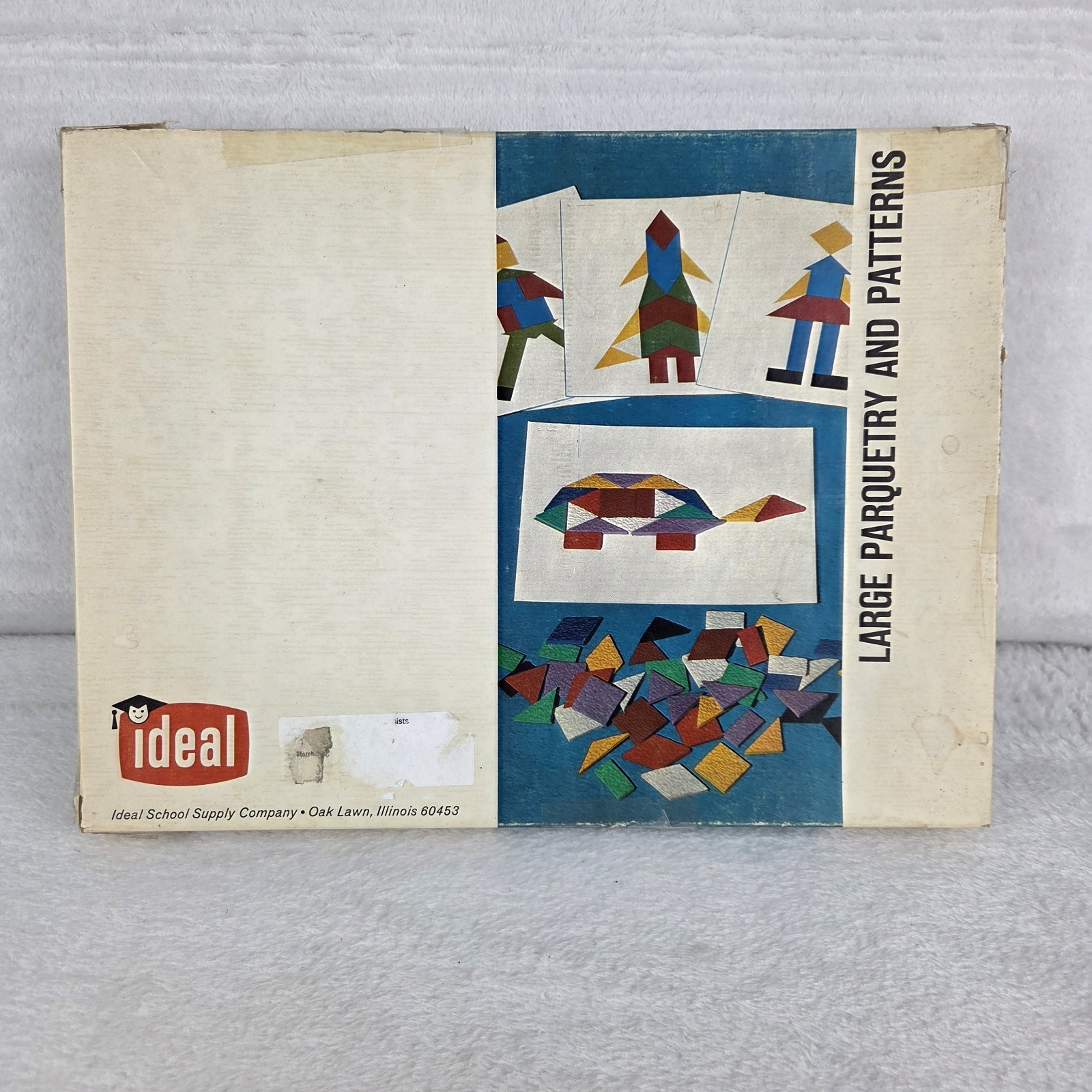Vintage Ideal Large Parquetry Patterns Foam Shapes Educational Set Complete