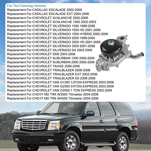 Chevy Vortec Water Pump 4.8L 5.3L 6.0L w Gasket