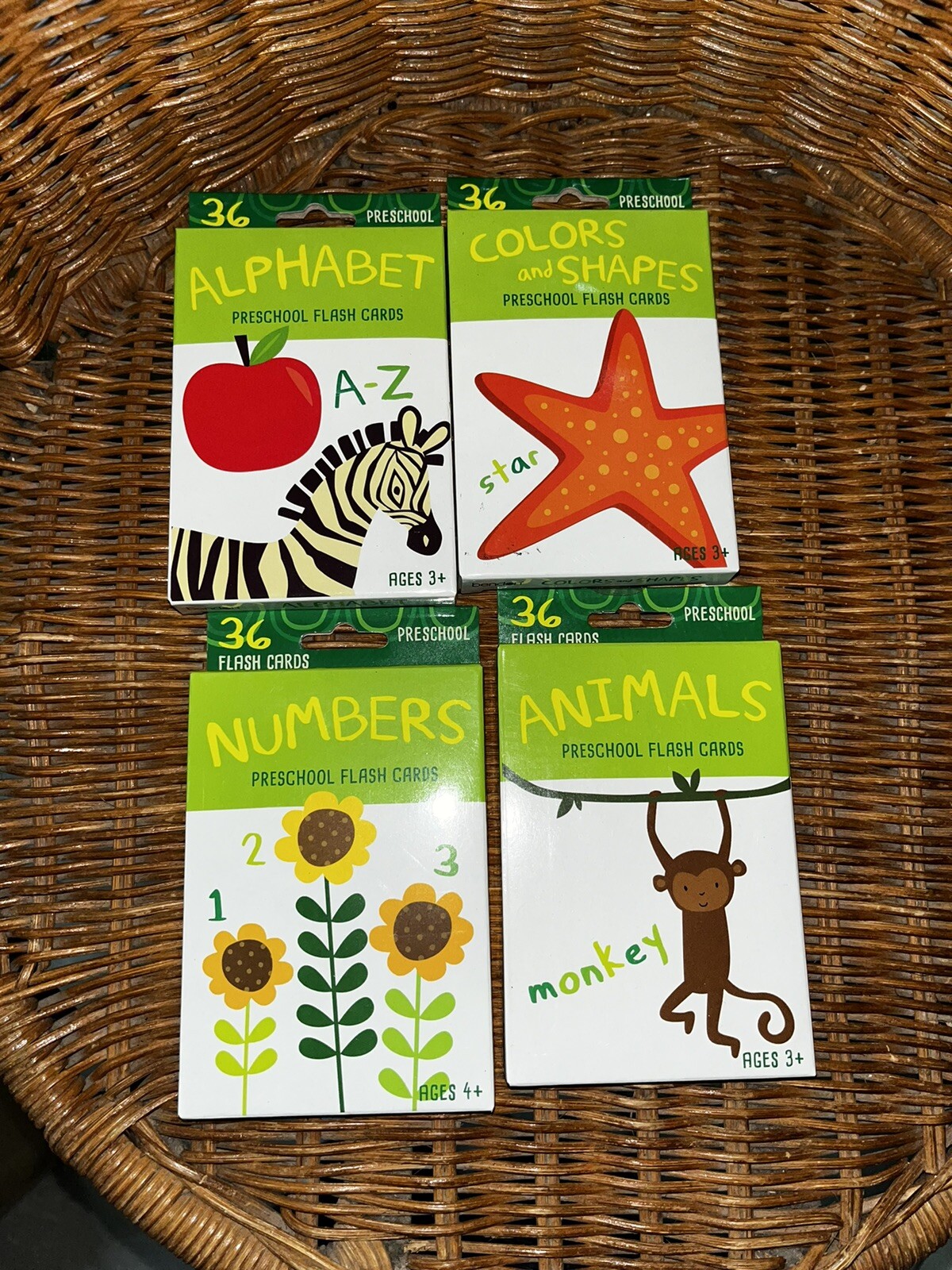 NEW Bendon Flash Card Set – Preschool – Colors & Shapes/Numbers/ABC’s/Animals