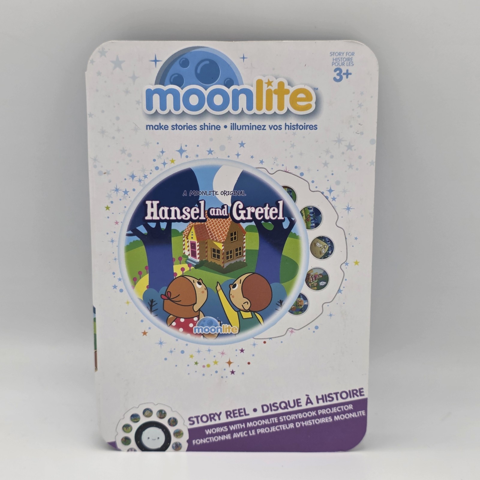 Moonlite Story Projector + 3 Discs Rapunzel Hanzel & Gretel Jack & The Beanstalk