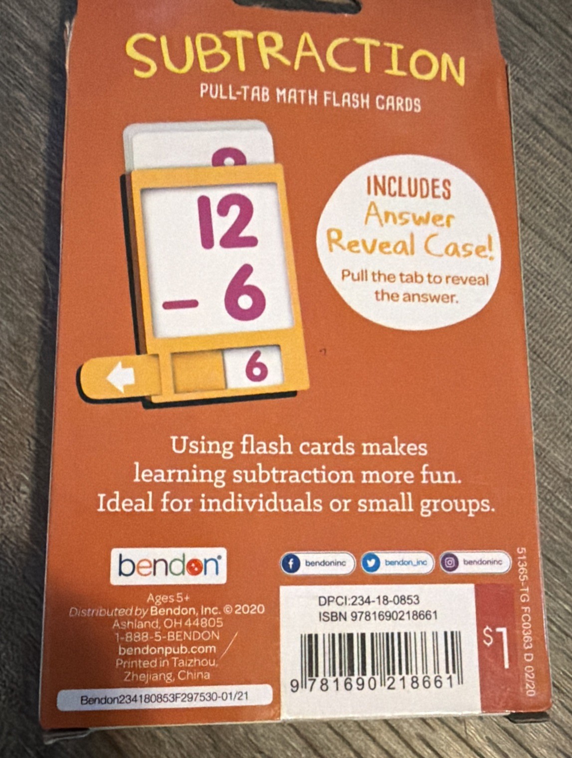 36 Learning Flash Cards Target Brand Subtraction With Answer Reveal Case Complet