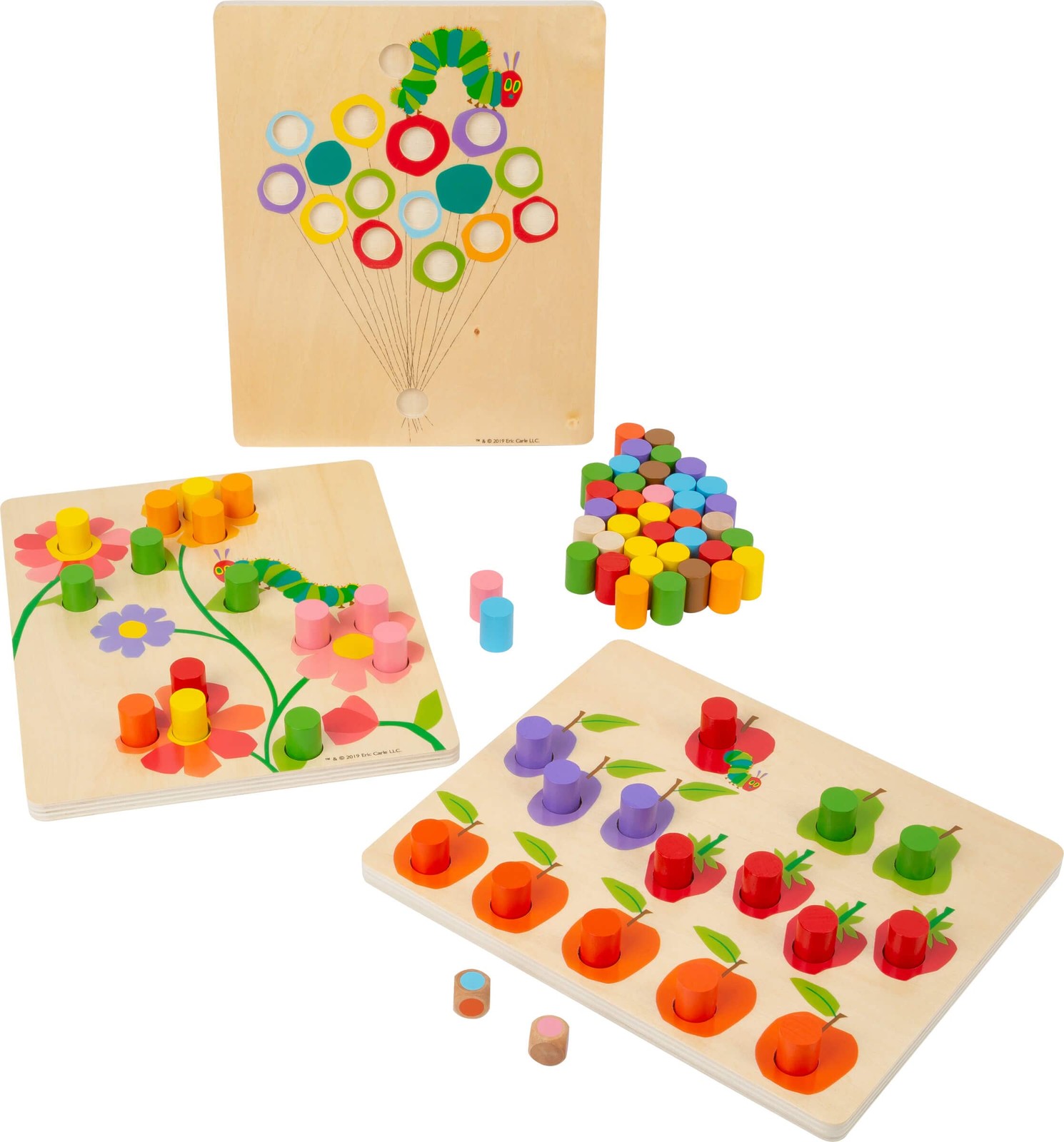 Small Foot Colour Play Very Hungry Caterpillar Wooden Educational Toy for Sortin