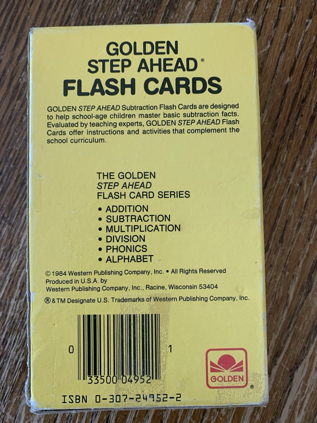 New Old Stock Vintage 1984 subtractionFlash Cards Golden Step Ahead