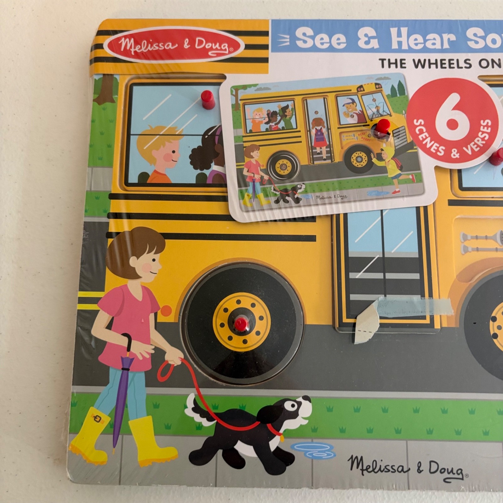Melissa & Doug See & Hear Sound Puzzle The Wheels On The Bus NWT 2+