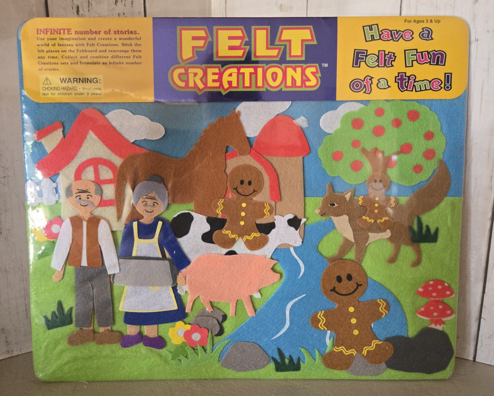 2007 Felt Creations Gingerbread Man Story Board Hard to Find NEW/Unopened
