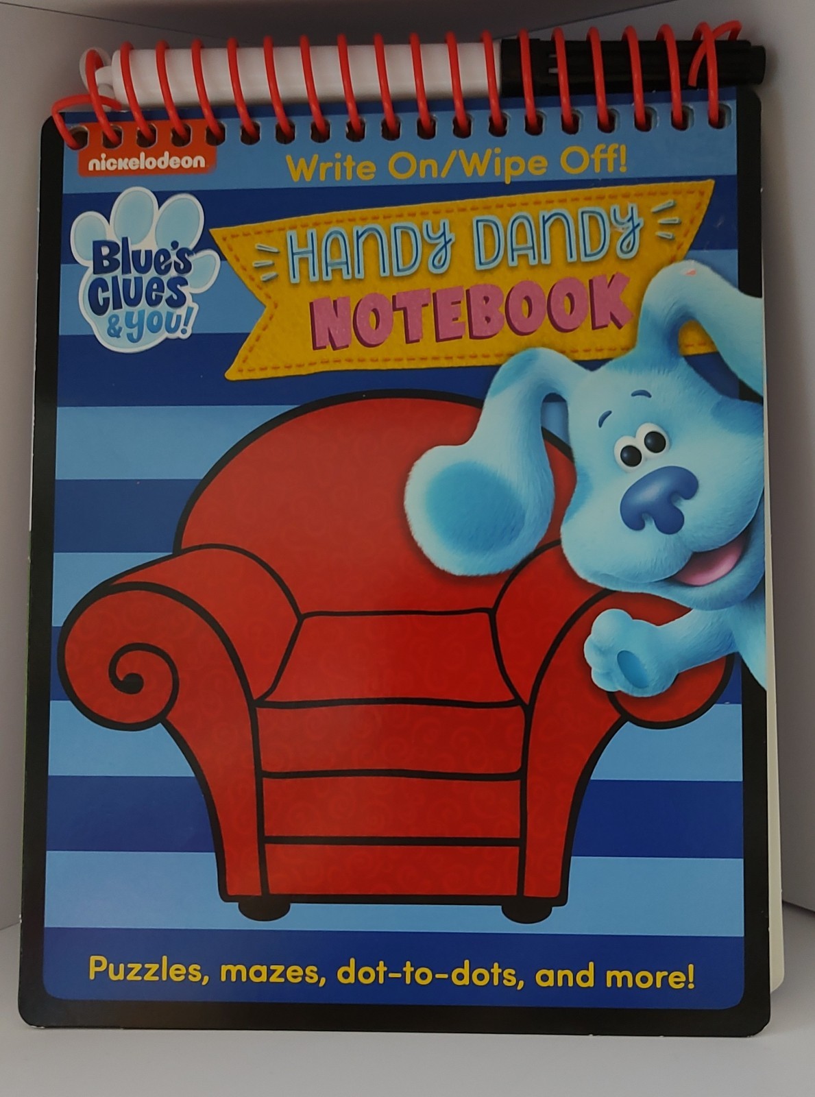 Blue’s Clues Handy Dandy Write On Wipe Off Notebook with Pen New