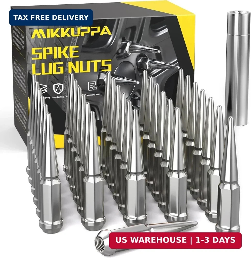 MIKKUPPA M14x1.5 32PCS Spike Lug Nuts, Replacement for Chevy Silverado Suburban