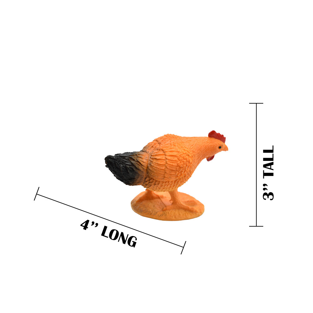 Chicken Hen Brown Realistic Small Toy Model Plastic Replica Barn Animal FN9