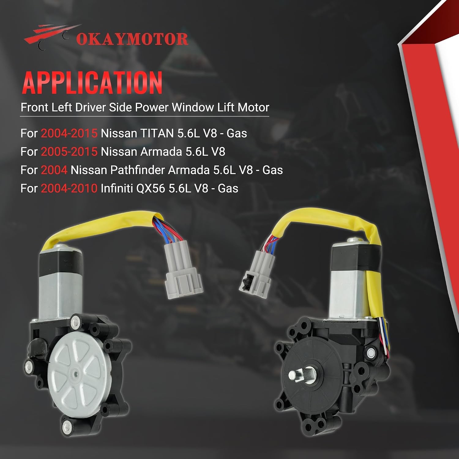 80731-ZE00A Front Left Driver Side Power Window Lift Motor for 2005-2015 Nissan