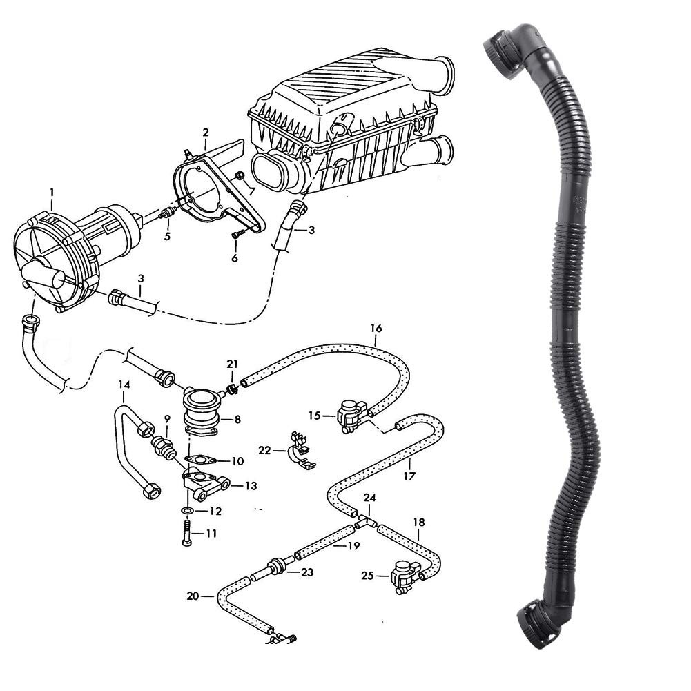 Replace For Secondary Air Pump Injection Hose 06G131127 Compatible with Golf …