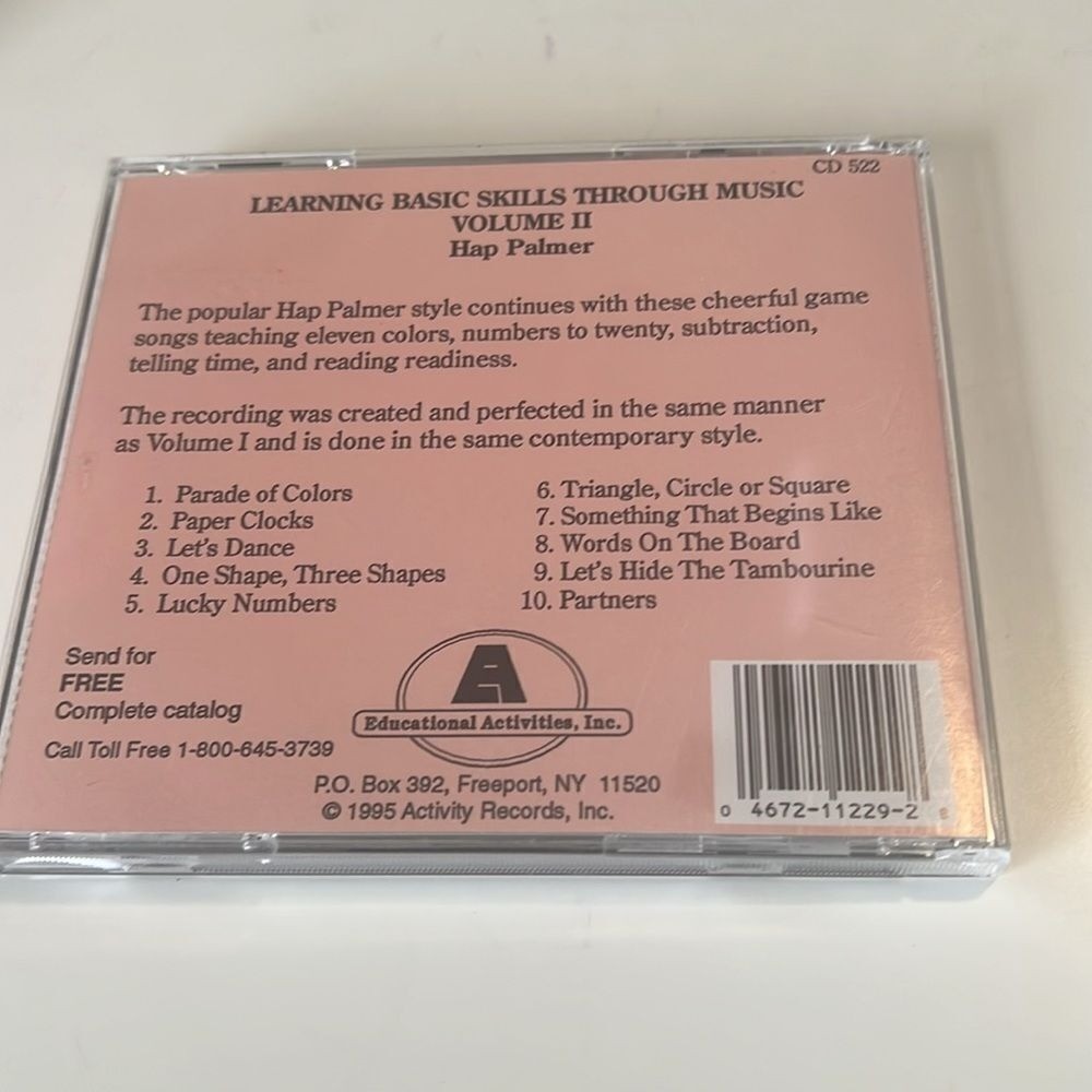 Hap Palmer Learning Basic Skills Through Educational Music CD