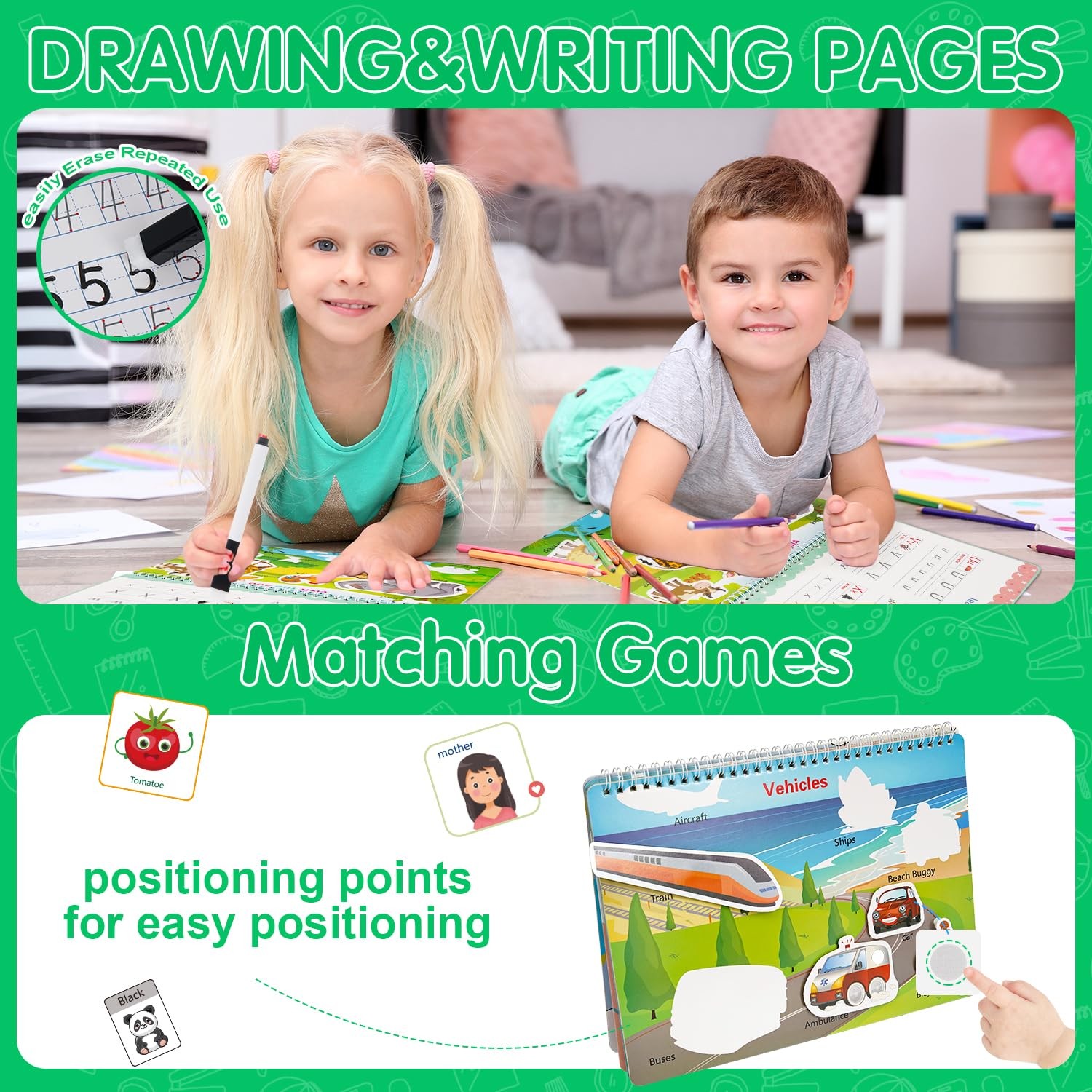 NASHRIO Montessori 24 Themes Busy Book for Toddlers 3-5, Engaging Preschool Lear