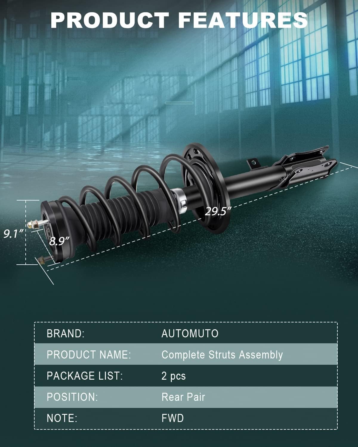 Rear Shocks Struts Assembly Camry Solara ES330 FWD