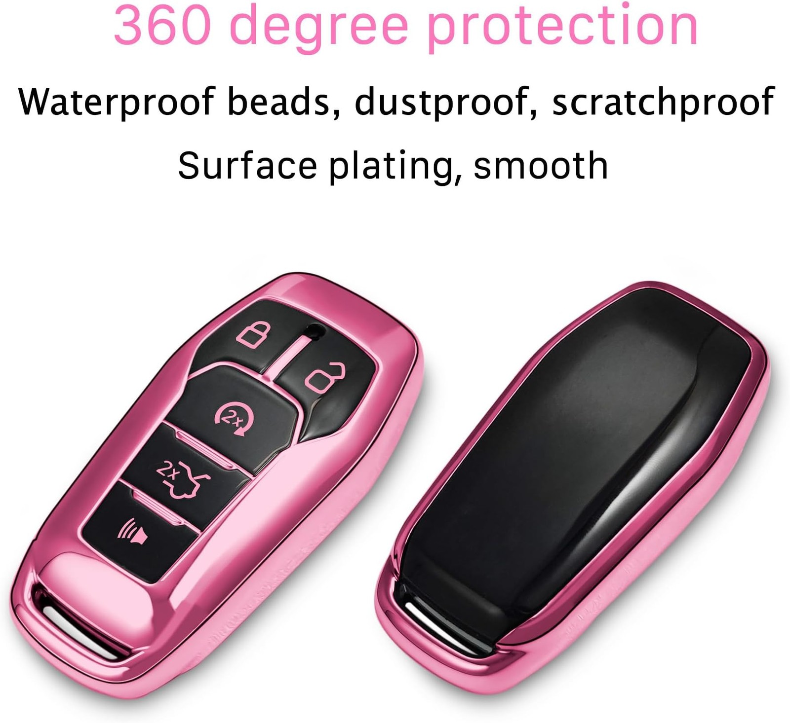 Kirsnda for Ford and for Lincoln key fob cover case,with keychain fit Explore…