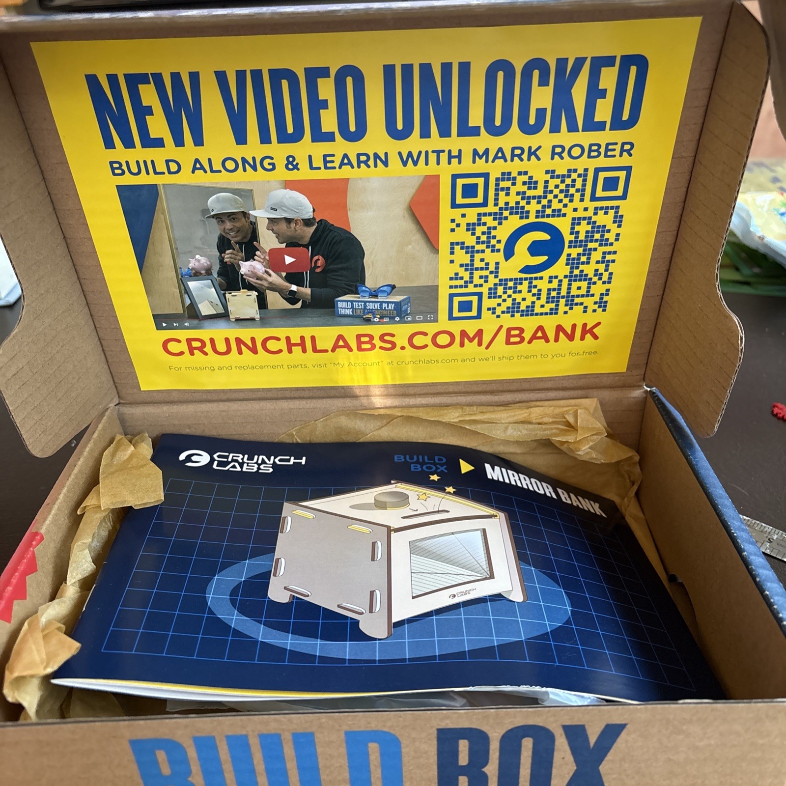 Mark Rober Crunch Labs Build MIRROR BANK Kit STEM New all Bags Sealed Open Box