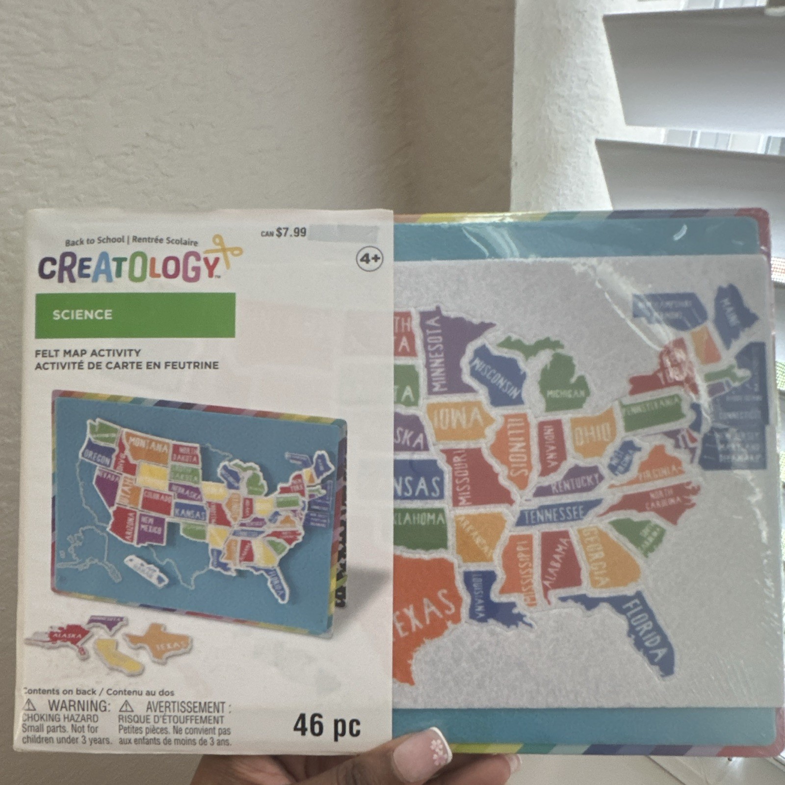 Creatology Felt Map Activity USA States 46 pc Geography Maps Ages 4+ Kids