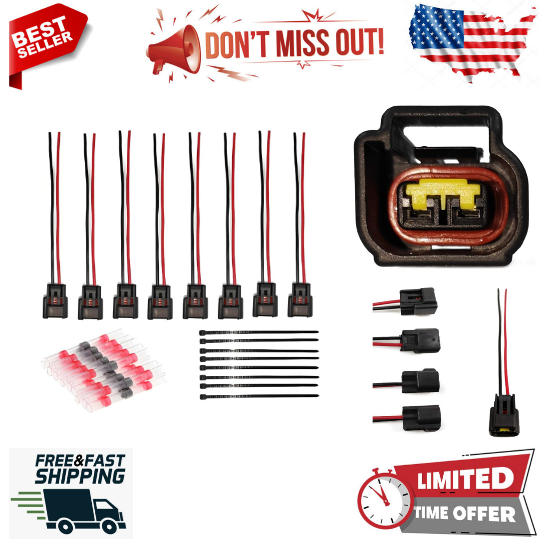 8-Piece Ignition Coil Module Connector Replacement for 4.6L 5.4L 6.8L Ford F150